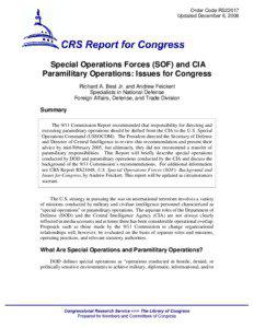 Paramilitary Operations: Issues for Congress