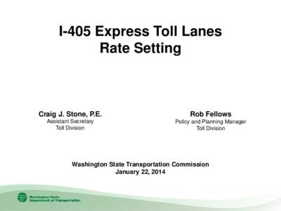 I-405 Express Toll Lanes Rate Setting