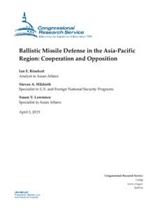 Ballistic Missile Defense in the Asia-Pacific Region: Cooperation and Opposition
