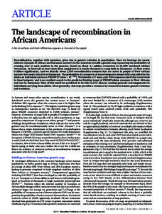ARTICLE  doi:[removed]nature10336 The landscape of recombination in African Americans