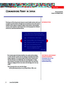 Japan Lesson 8  Commodore Perry in Japan Recommended for Grade 5 and Middle School