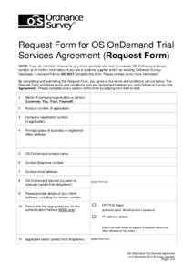 Request Form for OS OnDemand Trial Services Agreement
