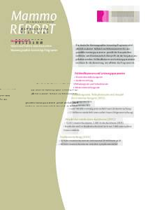 Mammo REPORT Dezember 2015 Daten und Fakten zum deutschen Mammographie-Screening-Programm