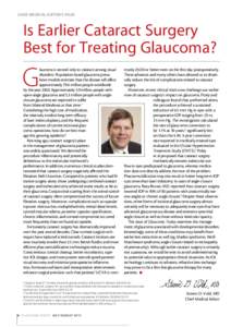 chief medical editor’s page  Is Earlier Cataract Surgery Best for Treating Glaucoma?  G