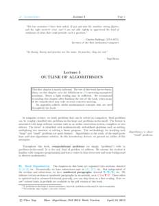 §1. Algorithmics  Lecture I Page 1