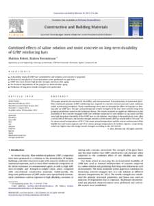 Combined effects of saline solution and moist concrete on long-term durability of GFRP reinforcing bars