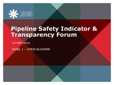 Pipeline Safety Indicator & Transparency Forum 19 MAY 2016 PANEL 1 – CHRIS BLOOMER  aboutpipelines.com