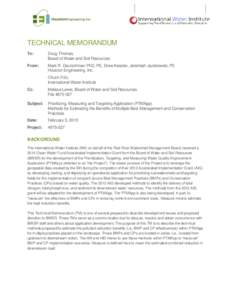 TECHNICAL MEMORANDUM To: Doug Thomas, Board of Water and Soil Resources