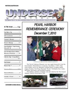 WINTER QUARTER[removed]In This Issue[removed]Page Pearl Harbor Day ....................... 1, [removed]Contributors. ........................ 2