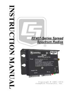 INSTRUCTION MANUAL  RF407-Series Spread Spectrum Radios  3/16