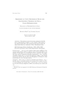 641  Documenta Math. Refinement of Tate’s Discriminant Bound and Non-Existence Theorems for Mod p