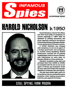 Spies INFamous An Espionage Series  Harold Nicholson b.1950