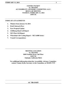 FEBRUARY 11, AGENDA PACKET AC TRANSIT