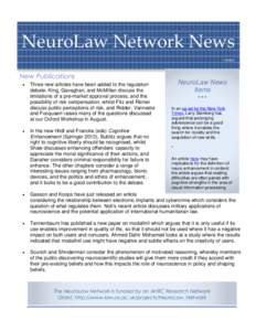 NeuroLaw Network NewsNew Publications 