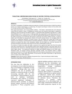 International Journal of Applied Pharmaceutics Vol 1 Issue 1, 2009      