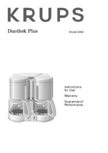 Duothek Plus  Model #464 Instructions for Use