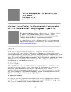 Submission to the American Optometric Association Contact Lens and