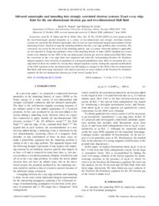 PHYSICAL REVIEW B 73, 245306 共2006兲  Infrared catastrophe and tunneling into strongly correlated electron systems: Exact x-ray edge limit for the one-dimensional electron gas and two-dimensional Hall fluid Kelly R. P