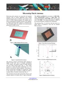 Microstrip Patch Antenna Microstrip patch antennas are among the most popular antennas, used in various application areas. Model building for this type of antennas can be done in two ways: in WIPL-D general-purpose 3D mo