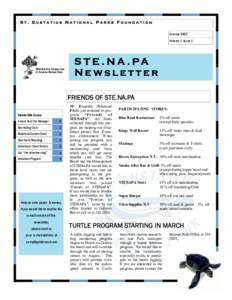 ST. EUSTATIUS NATIONAL PARKS FOUNDATION January 2002 Volume 1, Issue 1 S T E . N A . PA Newsletter