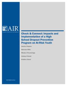 Microsoft Word - Check & Connect Impacts and Implementation of a High School Dropout Prevention Program on At-Risk Youth