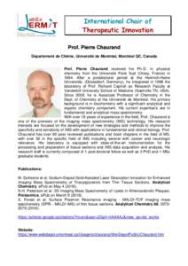 BIOGRAPHICAL SKETCH-Prof. Pierre CHAURAND