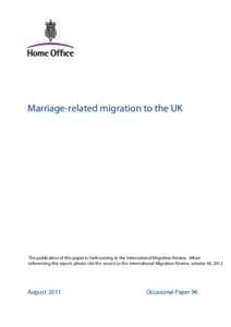 Marriage-related migration to the UK
