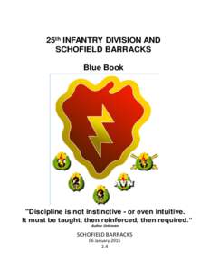 25th INFANTRY DIVISION AND SCHOFIELD BARRACKS Blue Book  