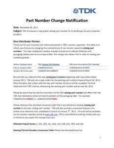 Microsoft Word - TDK - MLCC Part Number Change Notification[removed]docx