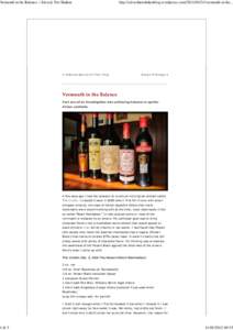 Vermouth in the Balance « Stirred, Not Shaken  1 di 5 http://stirrednotshakenblog.wordpress.comvermouth-in-the...