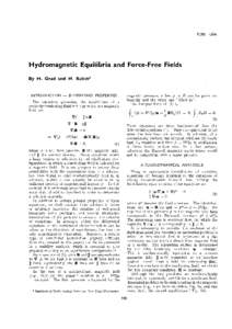 P/386  USA Hydromagnetic Equilibria and Force-Free Fields By H. Grad and H. Rubin*