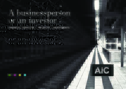 A businessperson or an investor FINANCIAL SERVICES | PROJECTS | INVESTMENTS Inspiration