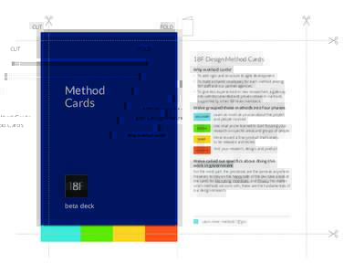 CUT  FOLD 18F Design Method Cards Why method cards?