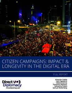 CITIZEN CAMPAIGNS: IMPACT & LONGEVITY IN THE DIGITAL ERA FULL REPORT DirectDiplomacy.net
