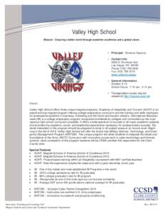Education / Valley High School / International Baccalaureate / IB Diploma Programme / Robert Morgan Educational Center / Jefferson County International Baccalaureate School