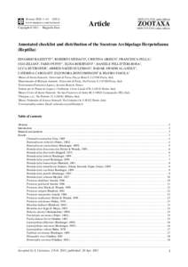 Annotated checklist and distribution of the Socotran Archipelago Herpetofauna (Reptilia)
