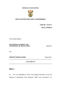 IN THE HIGH COURT OF SOUTH AFRICA
