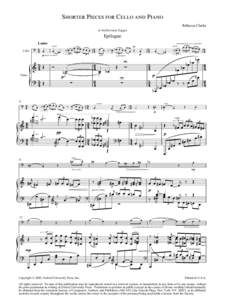 2-Shorter Pieces Cello Score
