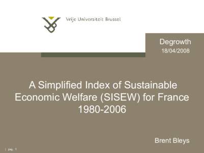 DegrowthA Simplified Index of Sustainable Economic Welfare (SISEW) for France