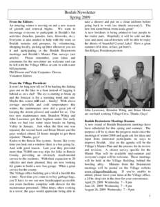 Beulah Newsletter Spring 2009 From the Editors: An amazing winter is moving on and a new season of growth and renewal begins. We want to encourage everyone to participate in Beulah’s fun