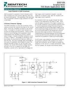 SI97-05  Surging Ideas TVS Diode Application Note PROTECTION PRODUCTS Surge Protection of ISDN U-Interfaces