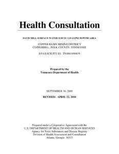 Health Consultation Davis Mill Creek