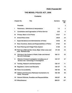 PADC Proposed Bill  THE MODEL POLICE ACT, 2006