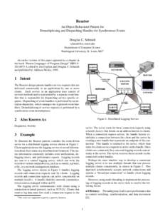 Reactor An Object Behavioral Pattern for Demultiplexing and Dispatching Handles for Synchronous Events Douglas C. Schmidt  Department of Computer Science