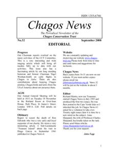 ISSN[removed]Chagos News The Periodical Newsletter of the Chagos Conservation Trust No.32