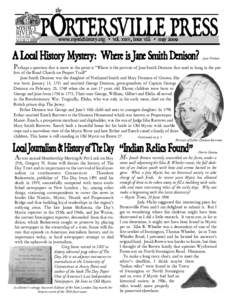 the  Portersvil­­le­Press www.mystichistory.org • vol. xxxv, issue viii • mayA Local History Mystery: Where is Jane Smith Denison?