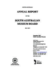 SOUTH AUSTRALIA  ANNUAL REPORT OF THE  SOUTH AUSTRALIAN