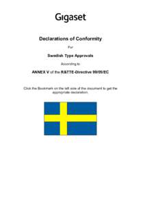 Declarations of Conformity For Swedish Type Approvals According to