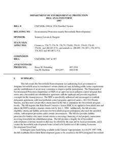 Department of Environmental Protection Bill Analysis Form[removed]Brownfields - Wate Cleanup - Florida DEP - [bil_anl.pdf]