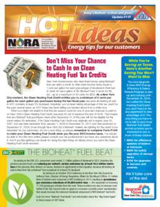 Update #117  This newsletter brought to you in association with the National Oilheat